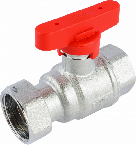 Кран шаровой FAR 3/4"-1", ВР-накидная гайка EPDM, красн. бабочка, хром